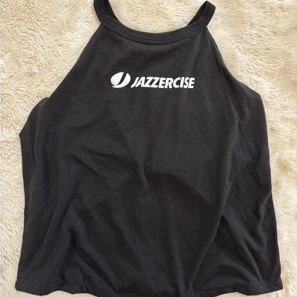 Jazzercise Tank, Open Back, Black & White, Small